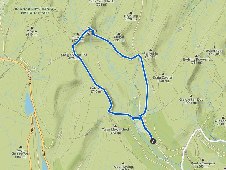 Taf Fechan to Pen y Fan Summit hike Komoot